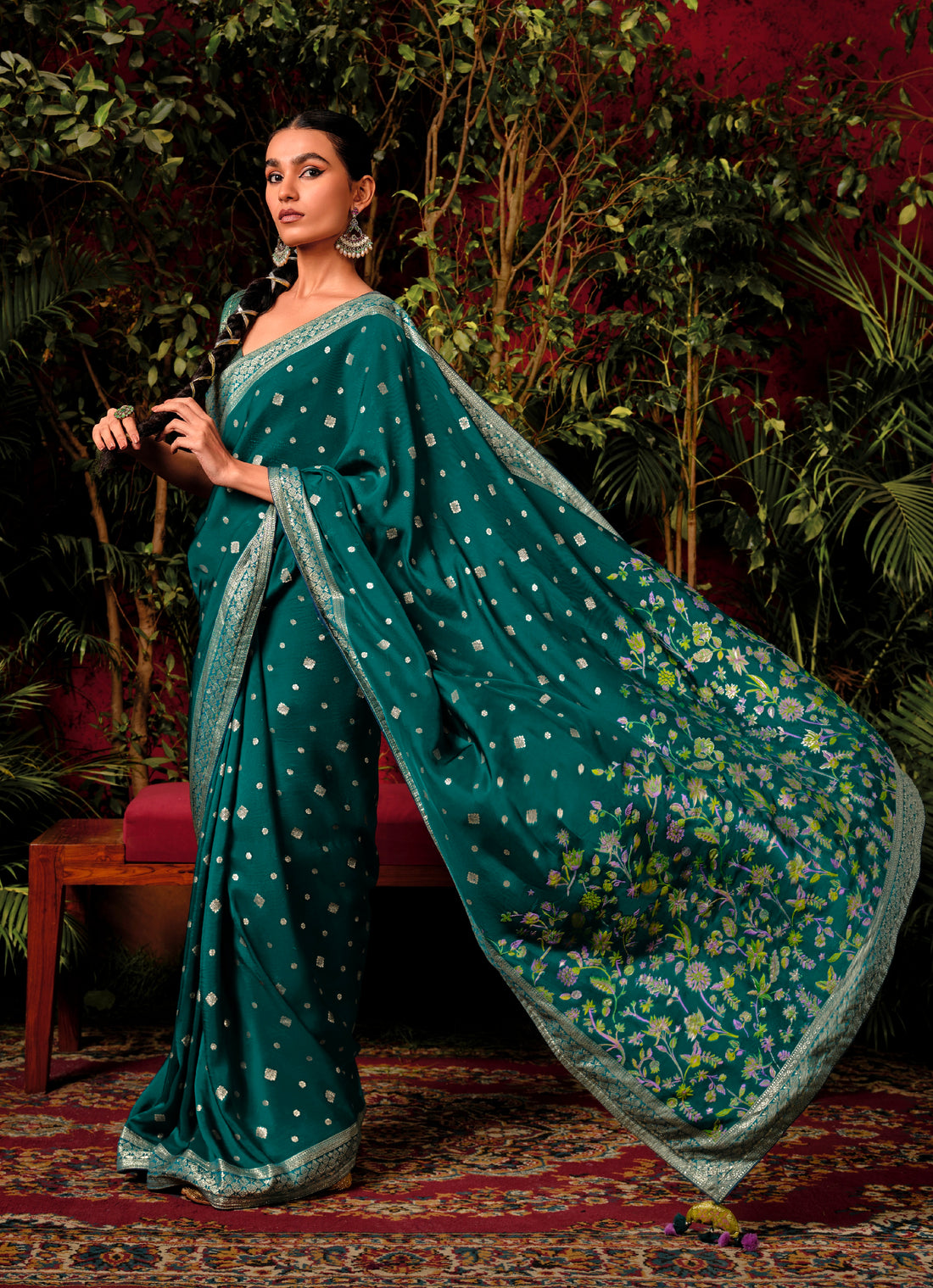 Beautiful Designer Wedding Wear Pure Viscose Dola Silk Saree