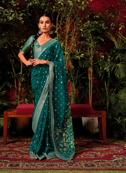 Beautiful Designer Wedding Wear Pure Viscose Dola Silk Saree