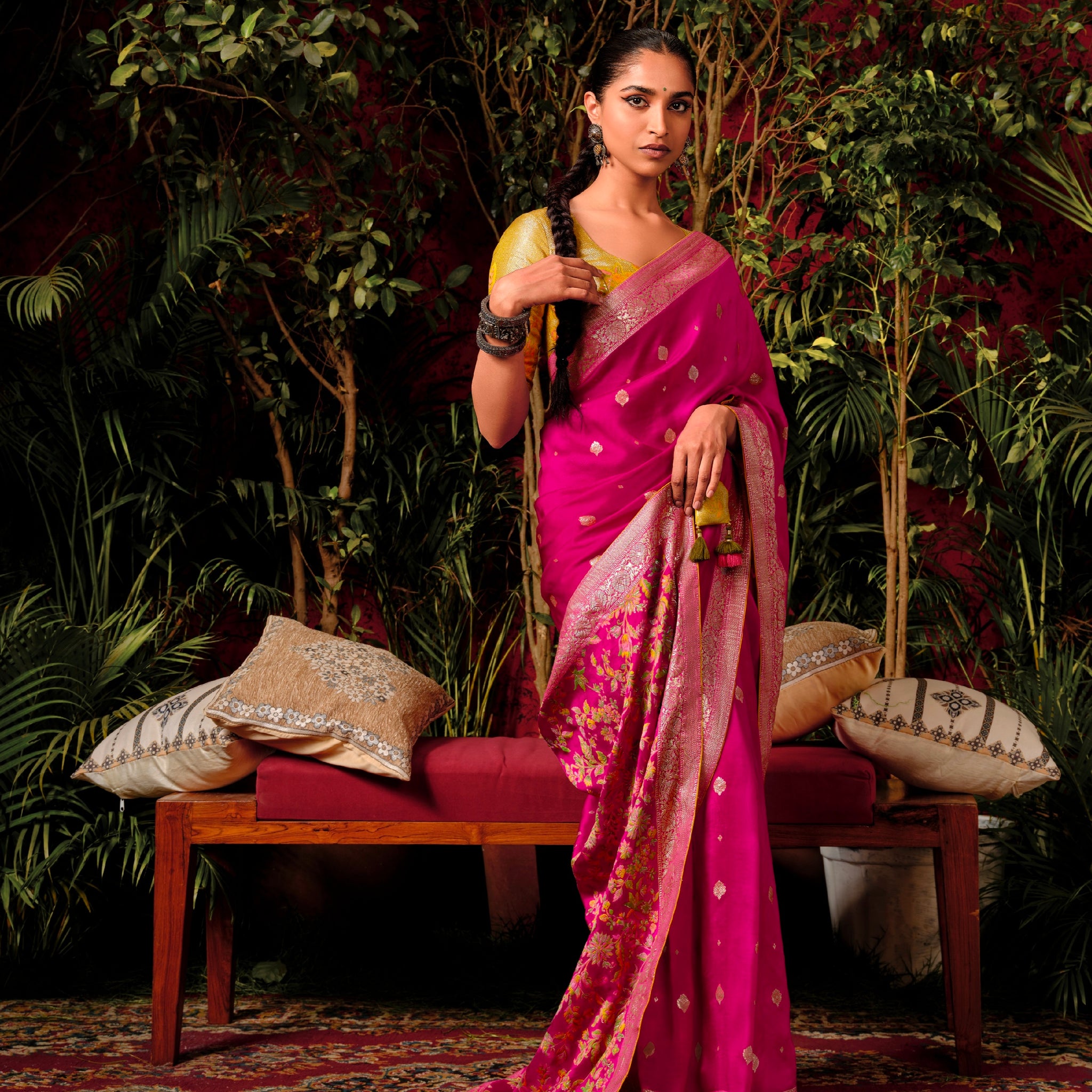 Beautiful Designer Wedding Wear Pure Viscose Dola Silk Saree