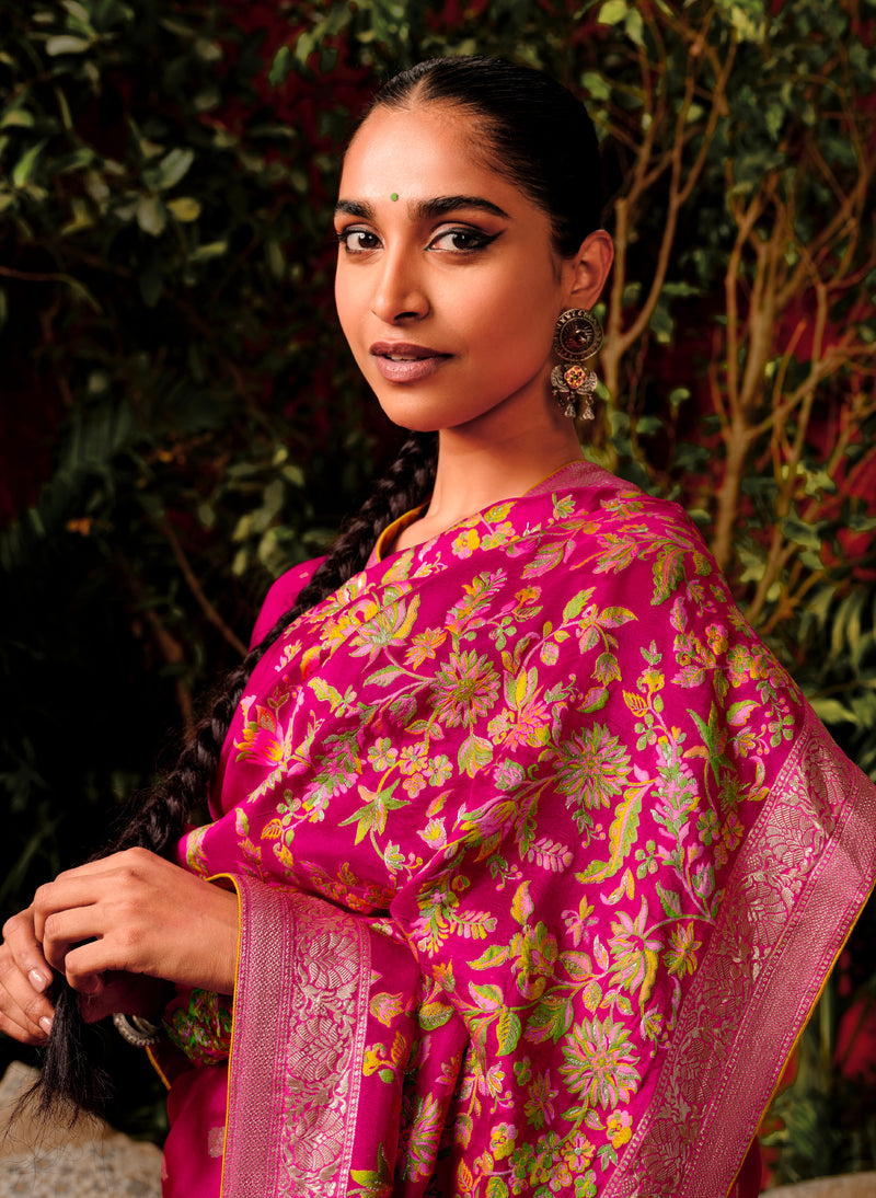 Beautiful Designer Wedding Wear Pure Viscose Dola Silk Saree