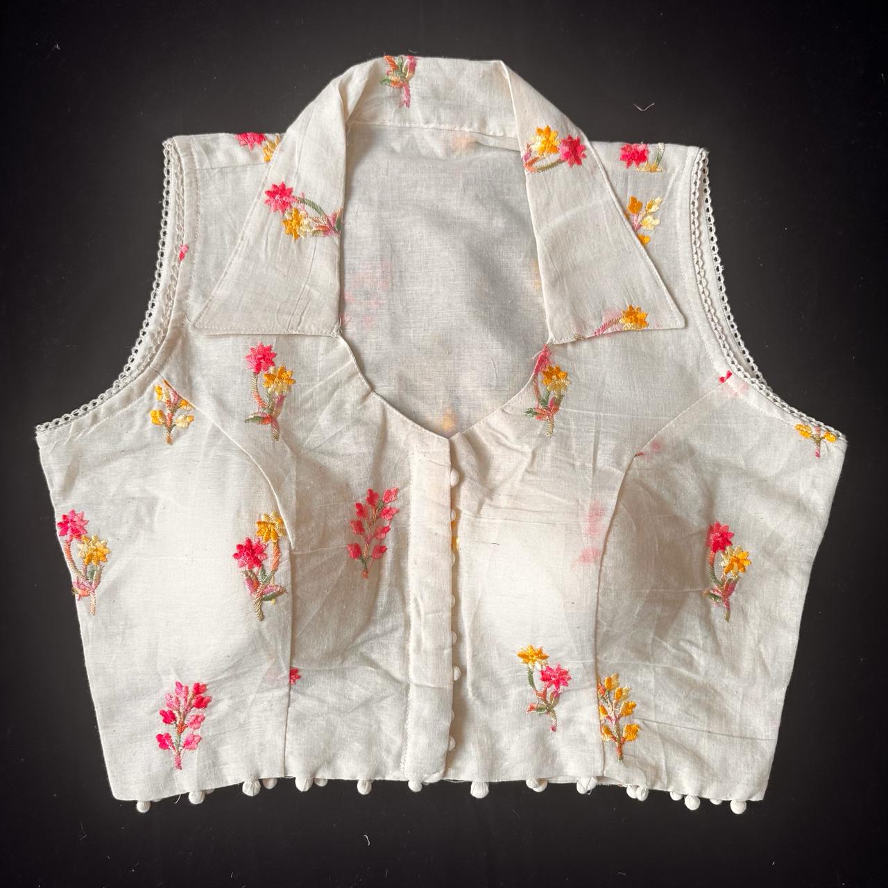 Beautiful Designer Readymade Pure Cotton with Sequence Work Blouse