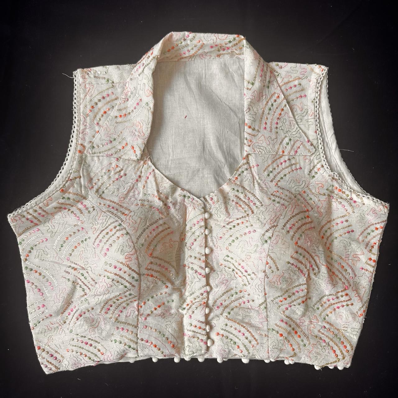 Beautiful Designer Readymade Pure Khadi with Sequence Work Blouse