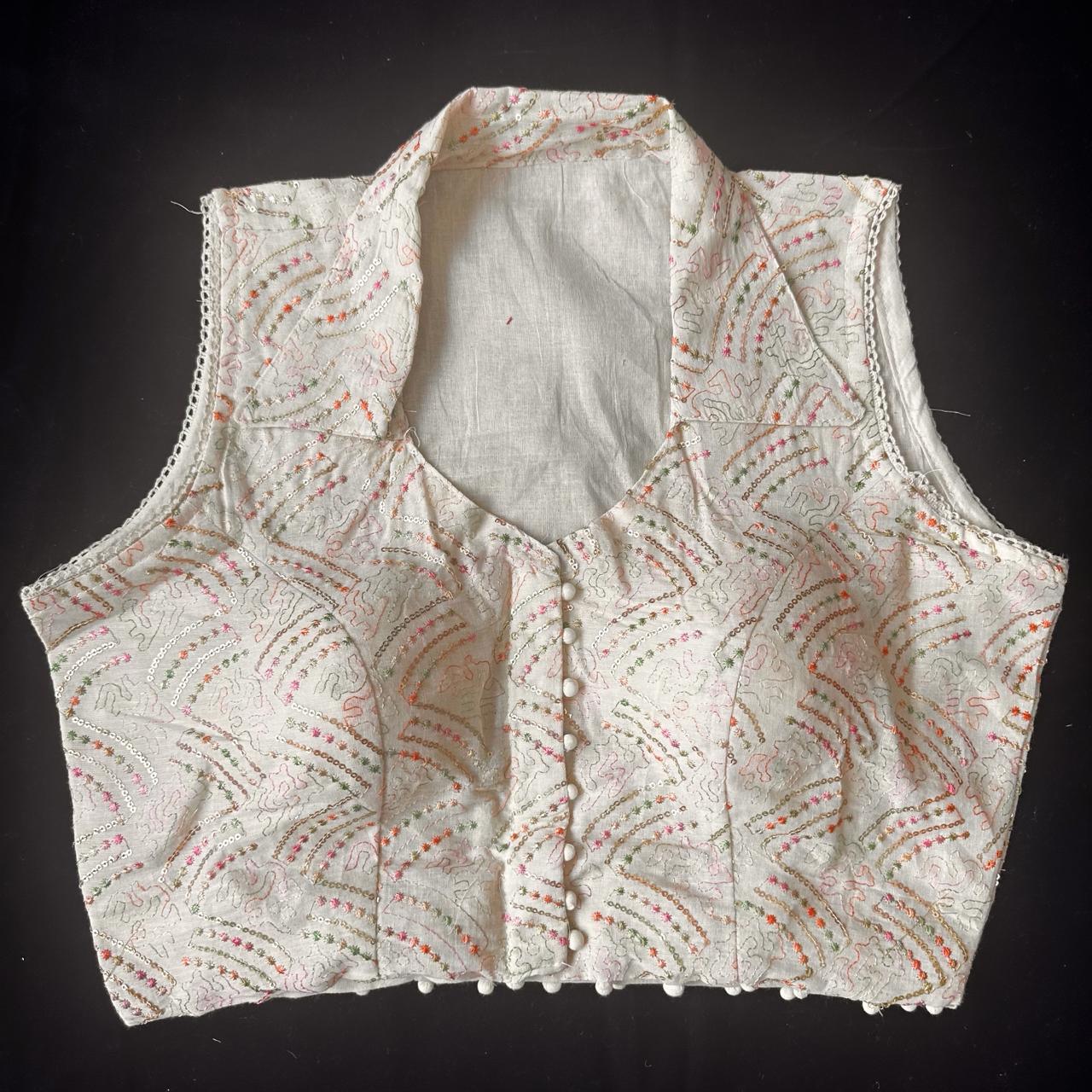 Beautiful Designer Readymade Pure Cotton with Sequence Work Blouse