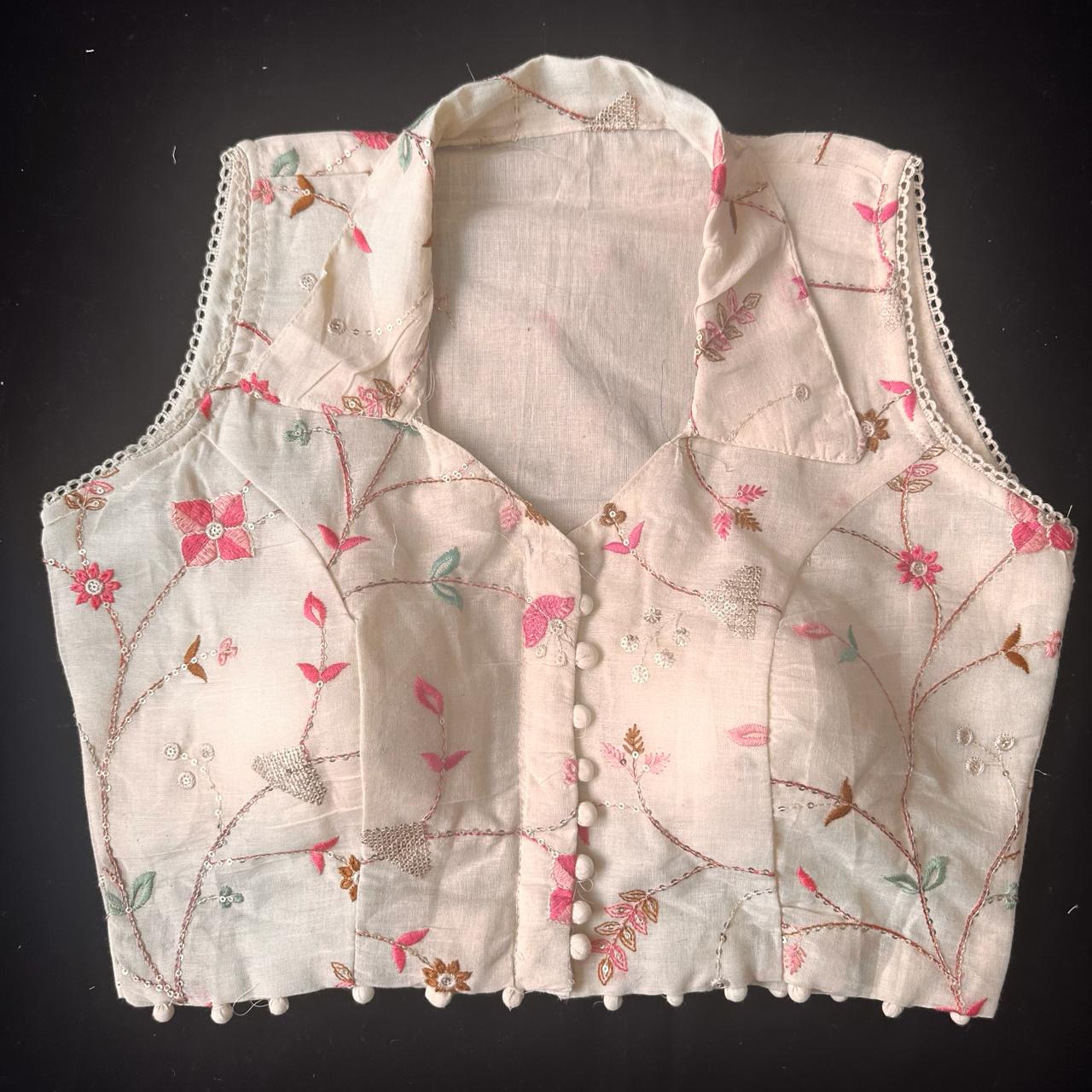 Beautiful Designer Readymade Pure Cotton with Sequence Work Blouse