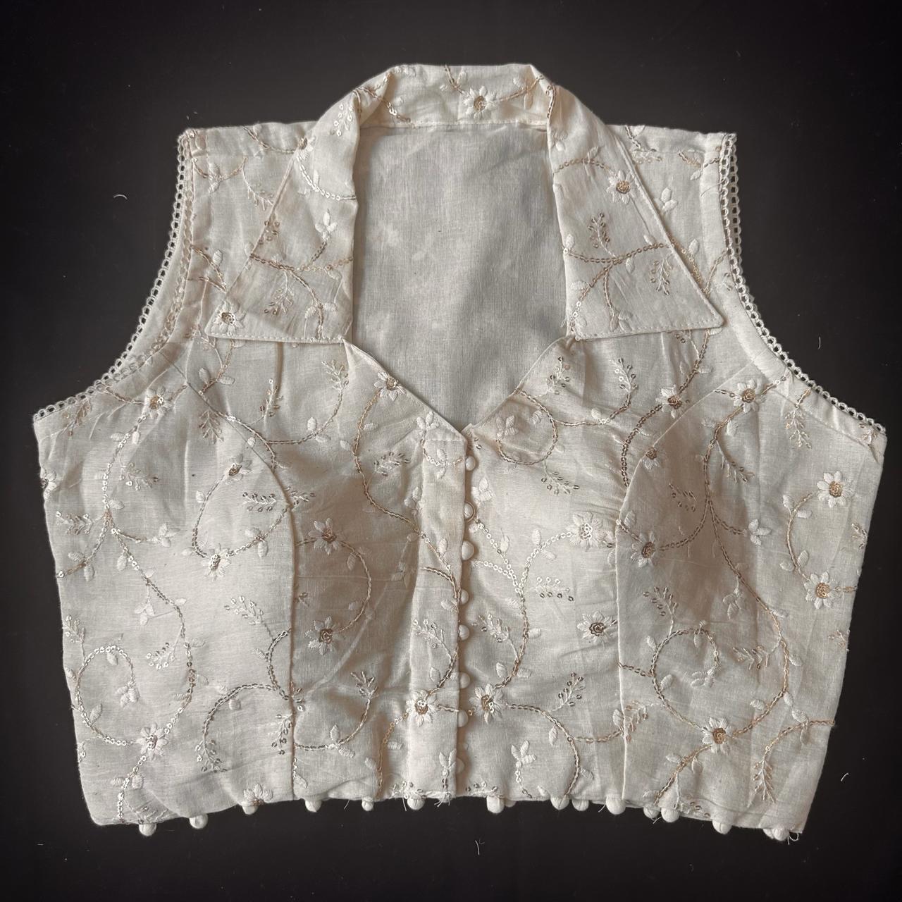 Beautiful Designer Readymade Pure Cotton with Sequence Work Blouse