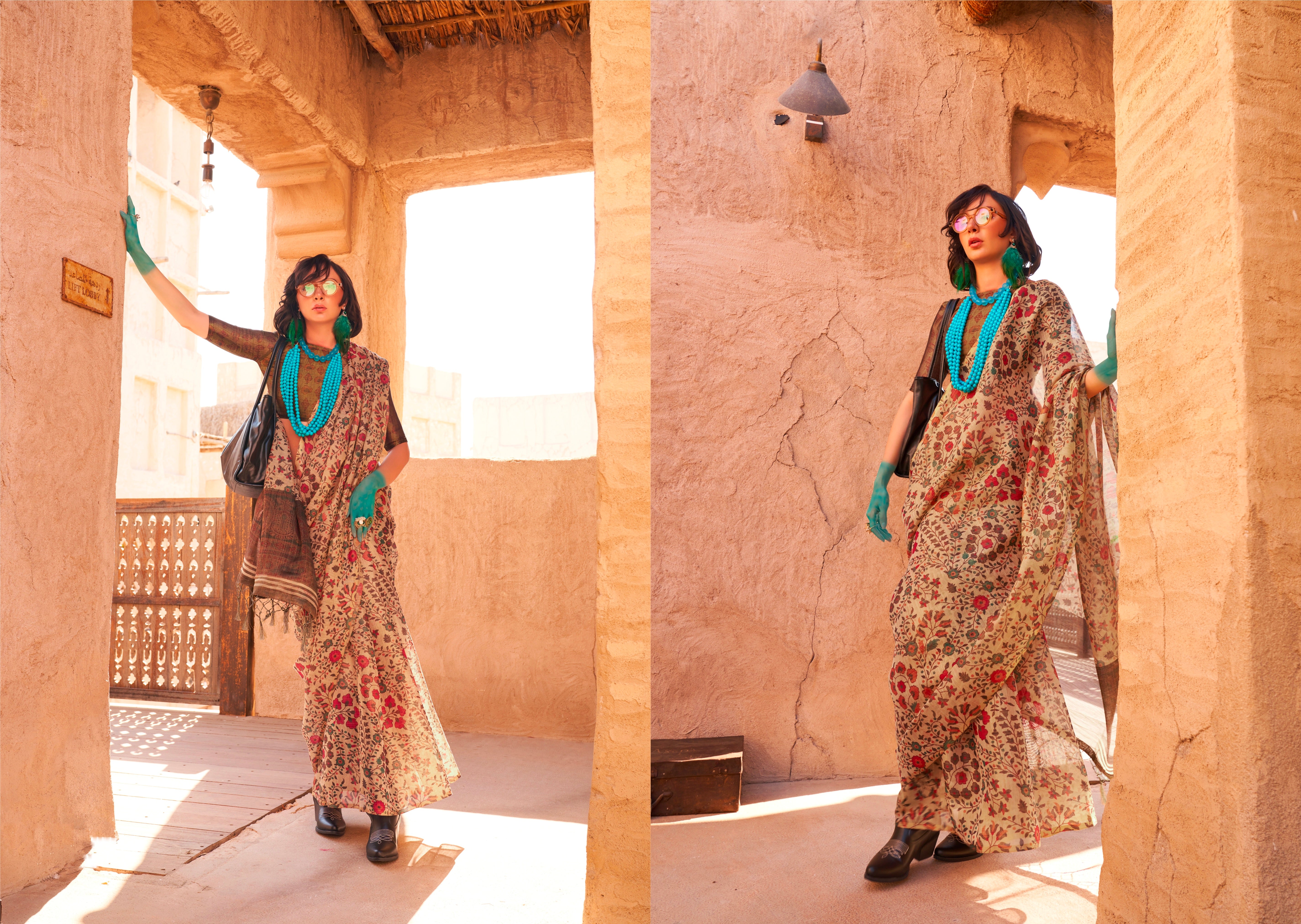 Beautiful Designer Festive Wear Handwoven Zari Tissue Print Saree