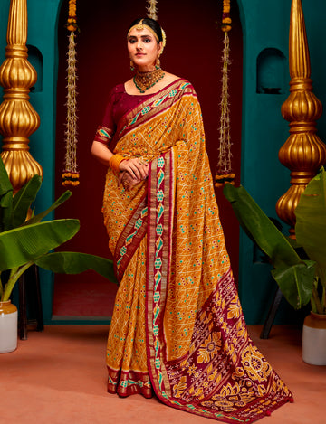 Beautiful Designer Festive Wear Patola Silk Saree