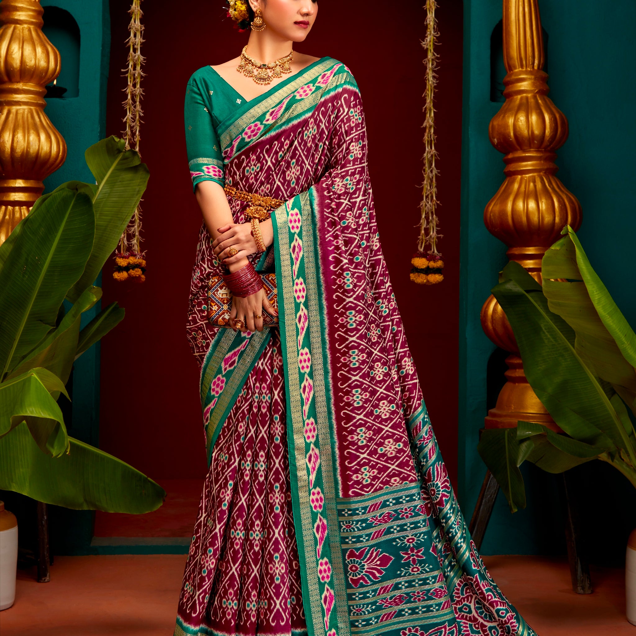 Beautiful Designer Festive Wear Patola Silk Saree