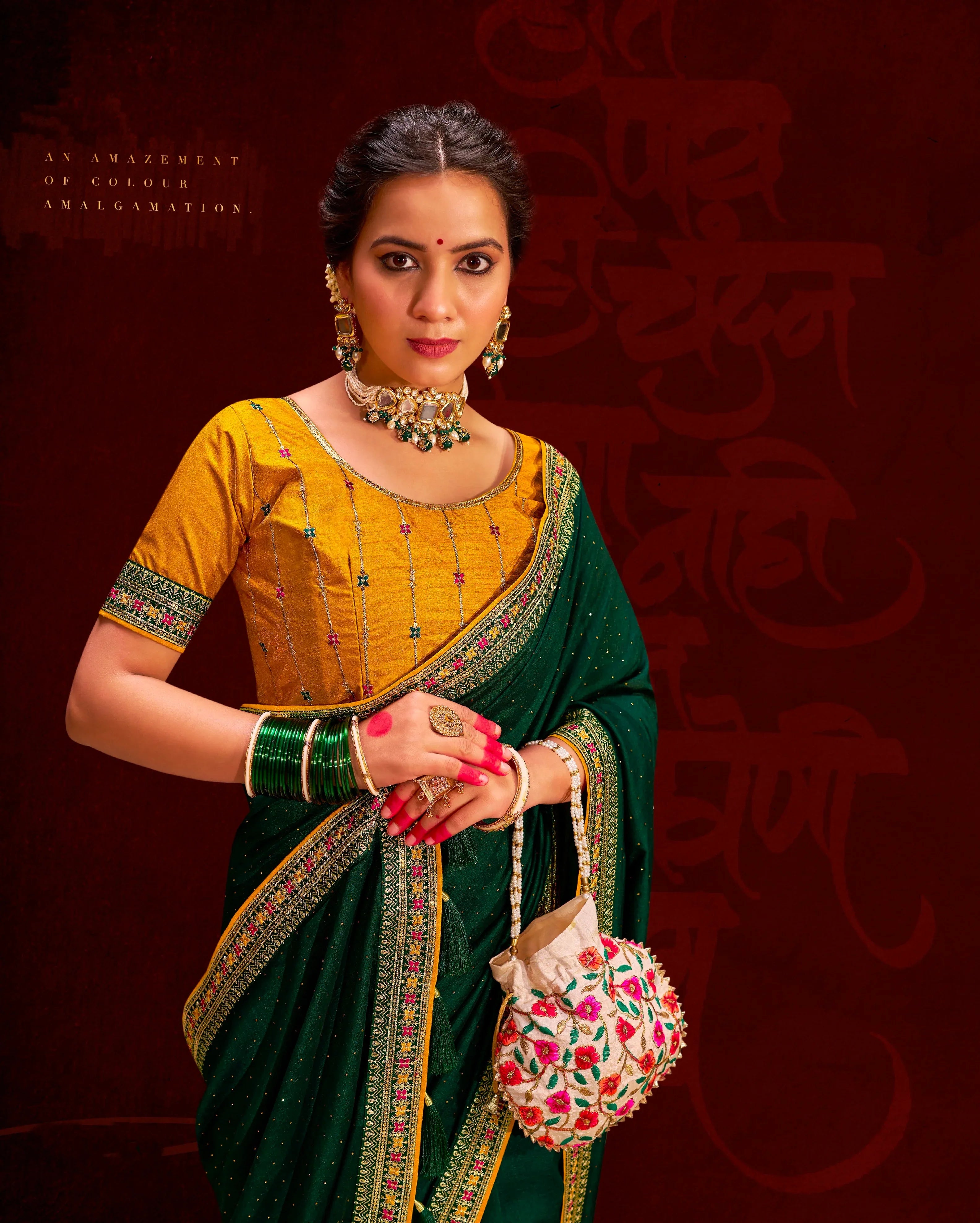 Beautiful Designer Occasion Wear Heavy Vichitra Silk Saree