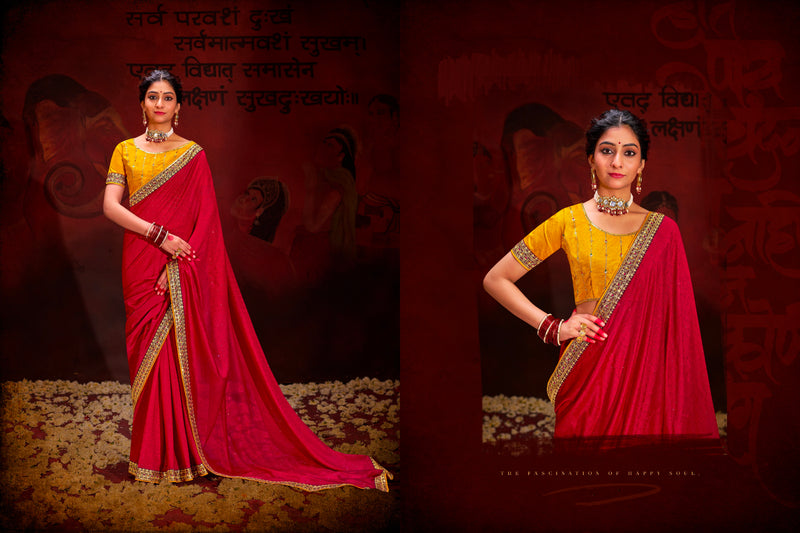 Beautiful Designer Occasion Wear Heavy Vichitra Silk Saree