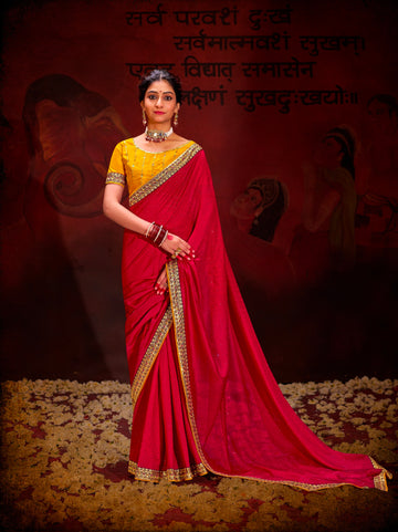 Beautiful Designer Occasion Wear Heavy Vichitra Silk Saree