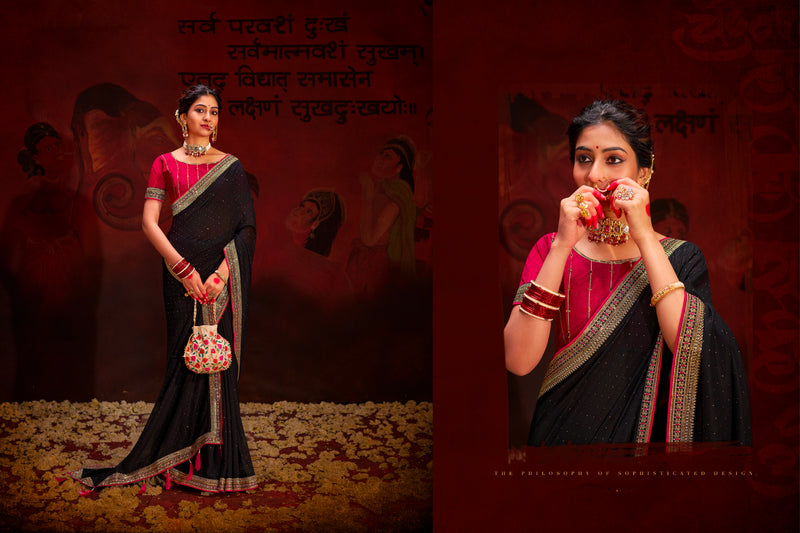 Beautiful Designer Occasion Wear Heavy Vichitra Silk Saree