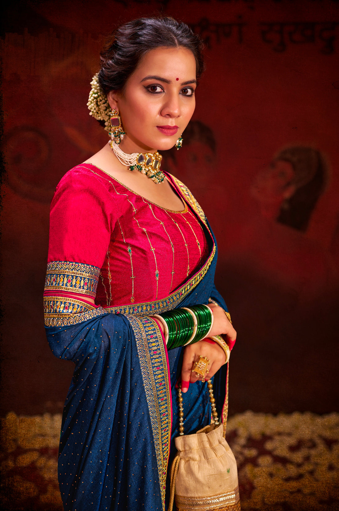 Beautiful Designer Occasion Wear Heavy Vichitra Silk Saree