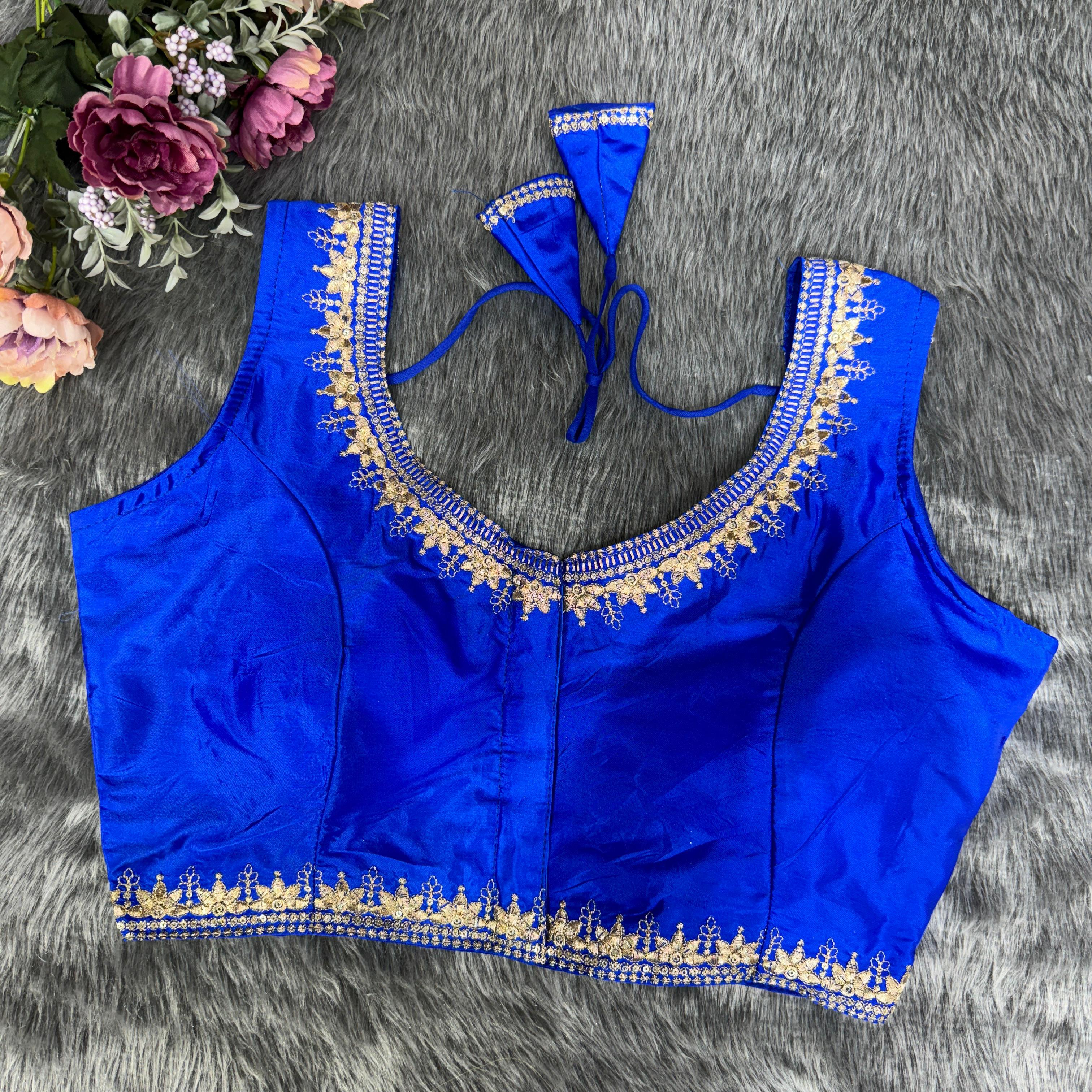 Beautiful Designer Readymade Pattu Silk Fancy Decent Blouse