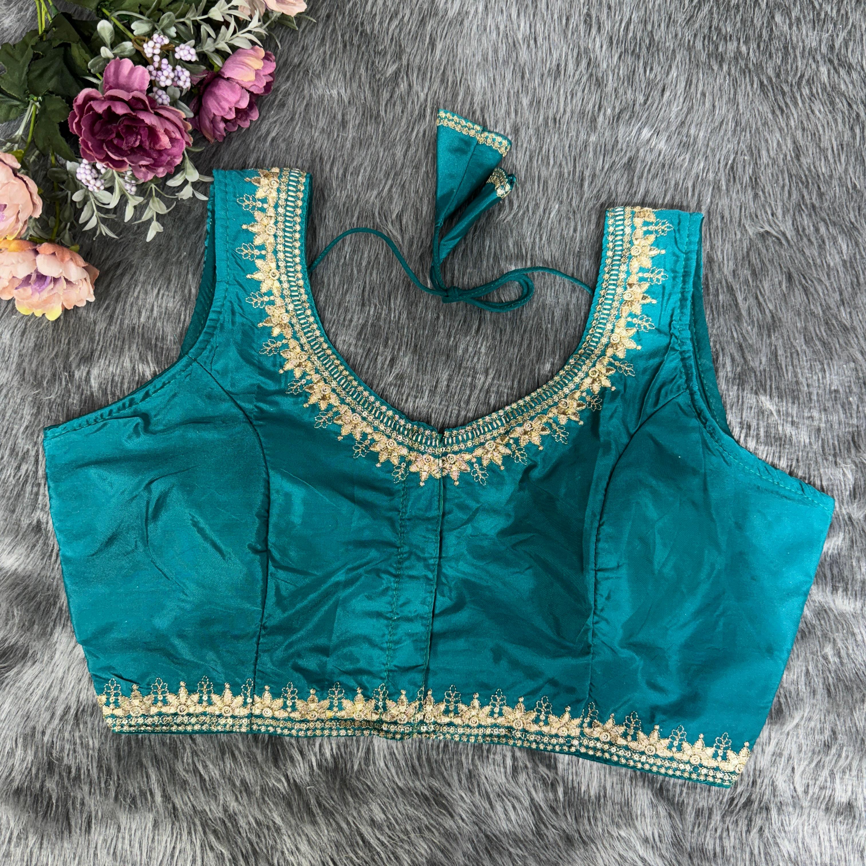 Beautiful Designer Readymade Pattu Silk Fancy Decent Blouse