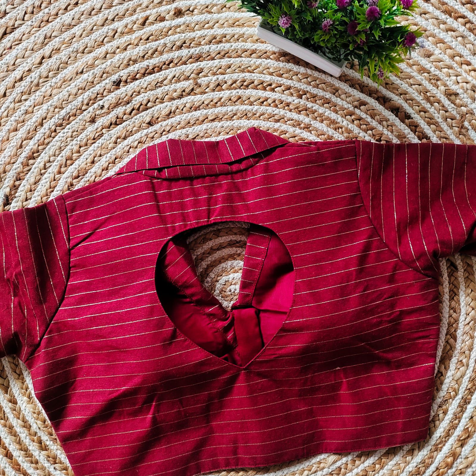 Beautiful Designer Readymade Pure Cotton Collar Blouse