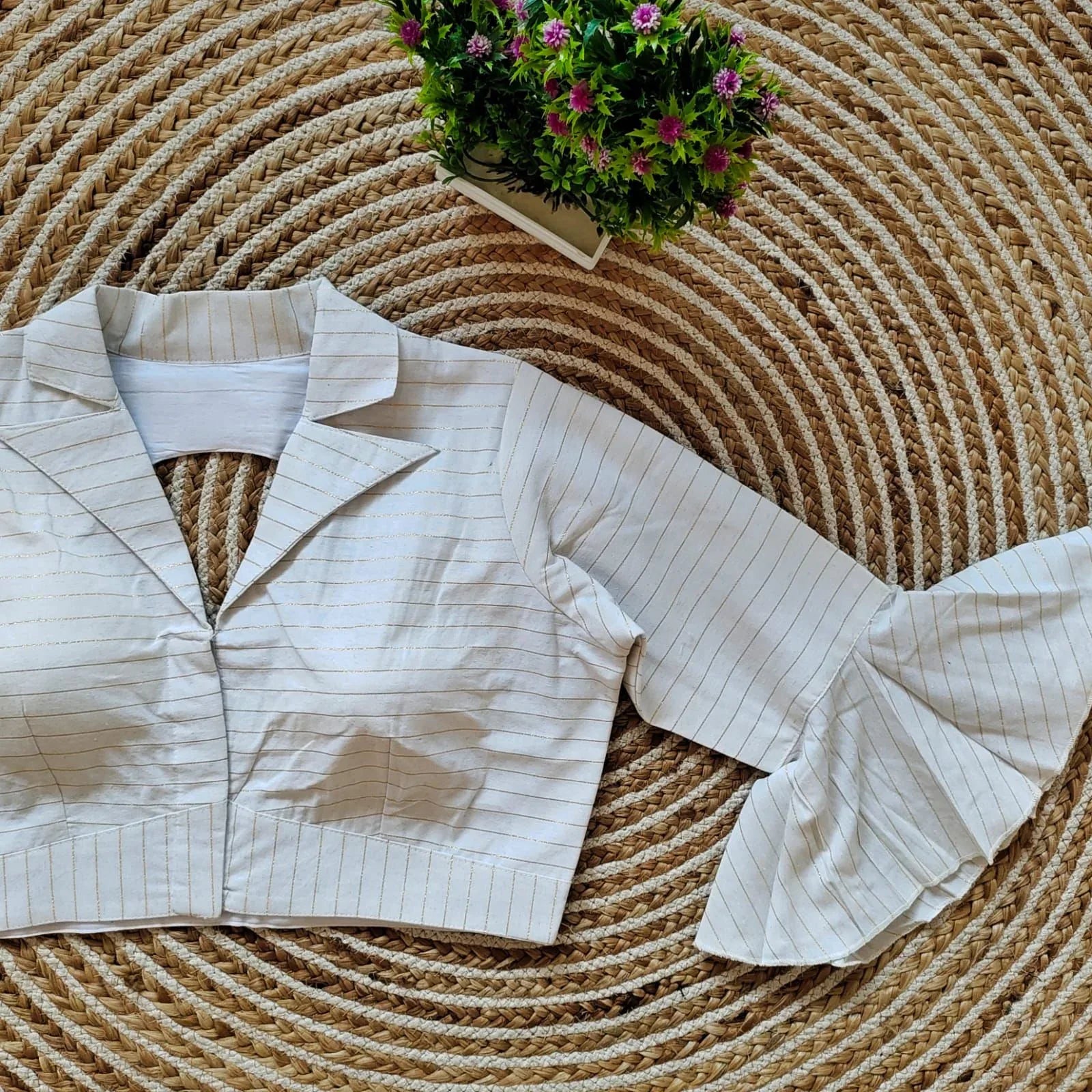 Beautiful Designer Readymade Pure Cotton Collar Blouse