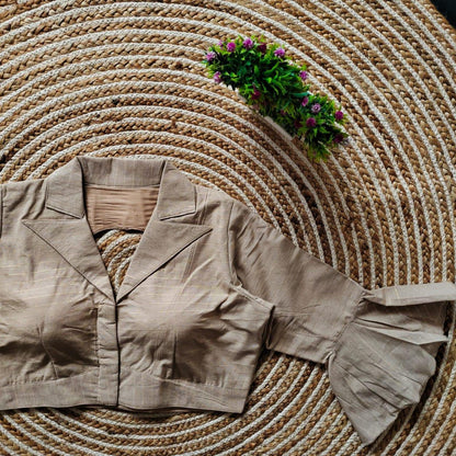 Beautiful Designer Readymade Pure Cotton Collar Blouse