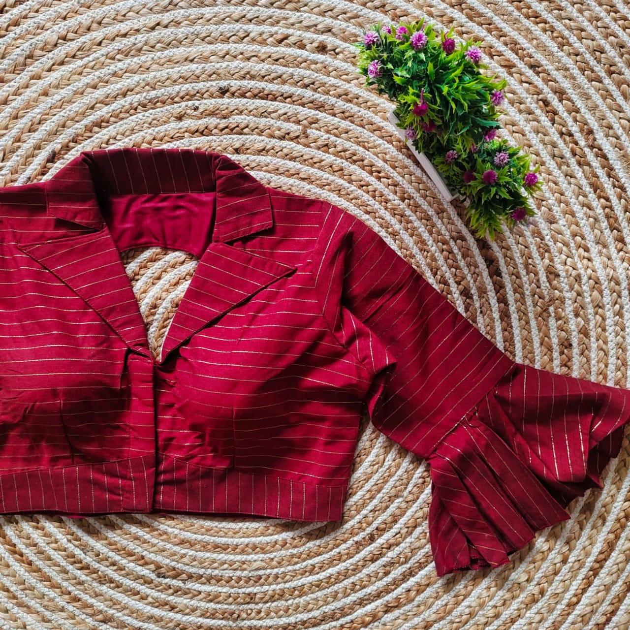 Beautiful Designer Readymade Pure Cotton Collar Blouse