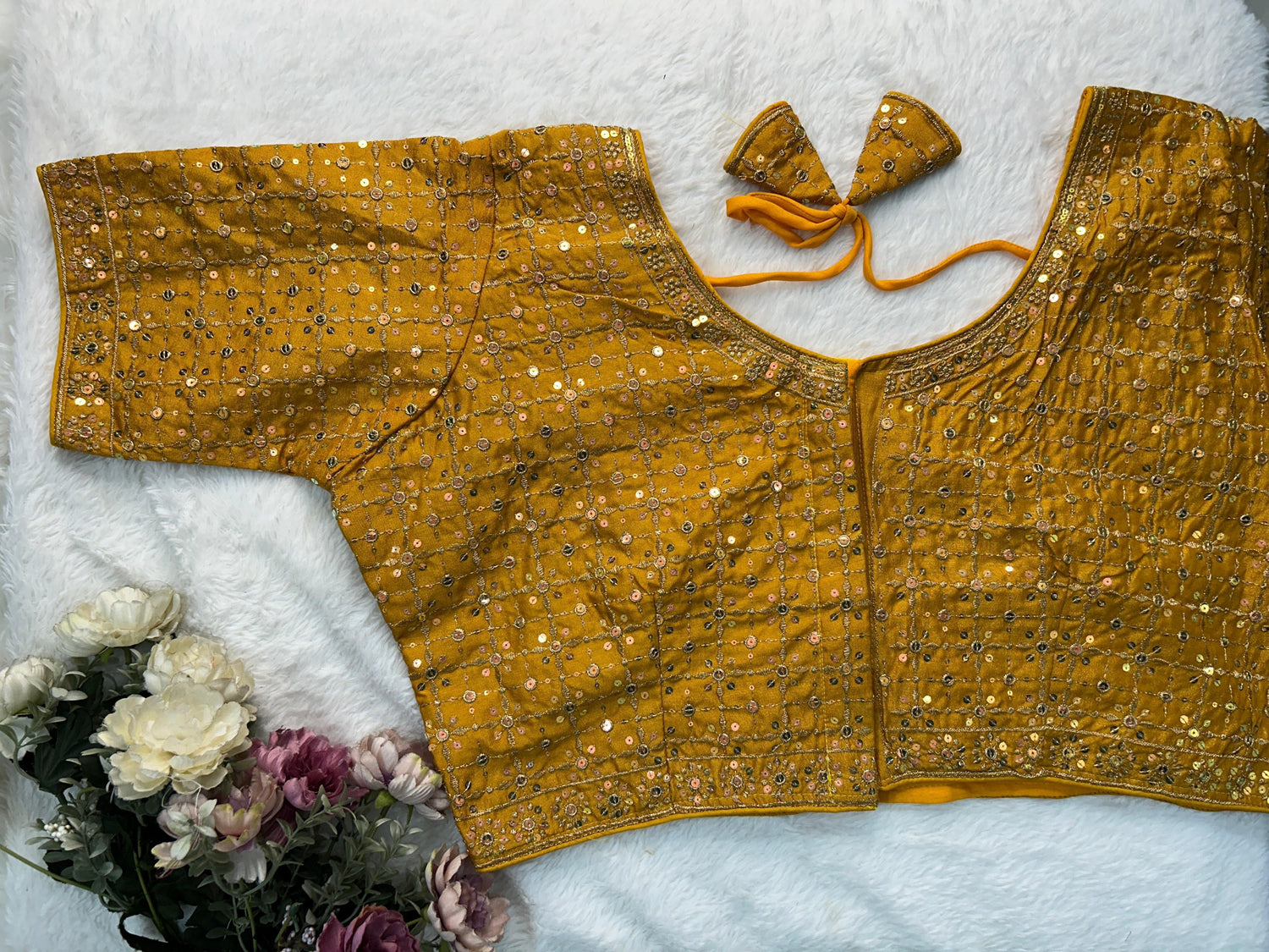 Beautiful Designer Readymade Heavy Vichitra Silk Big Size Blouse