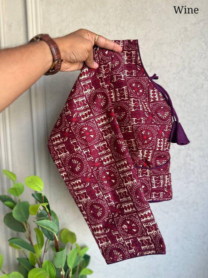 Beautiful Designer Readymade Handloom Cotton Sabyasachi Pattern Blouse