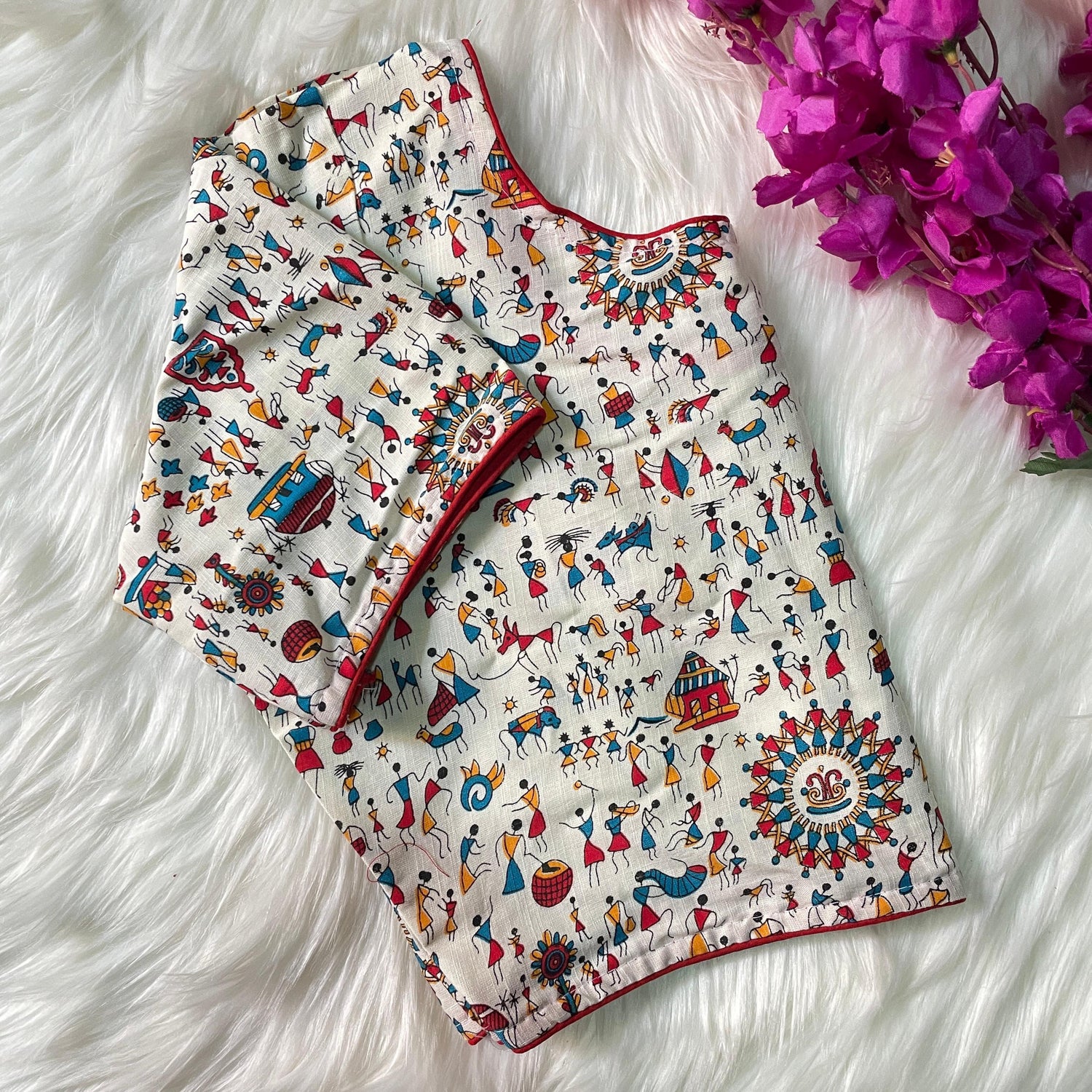 Beautiful Designer Readymade Handblock Print Cotton Blouse