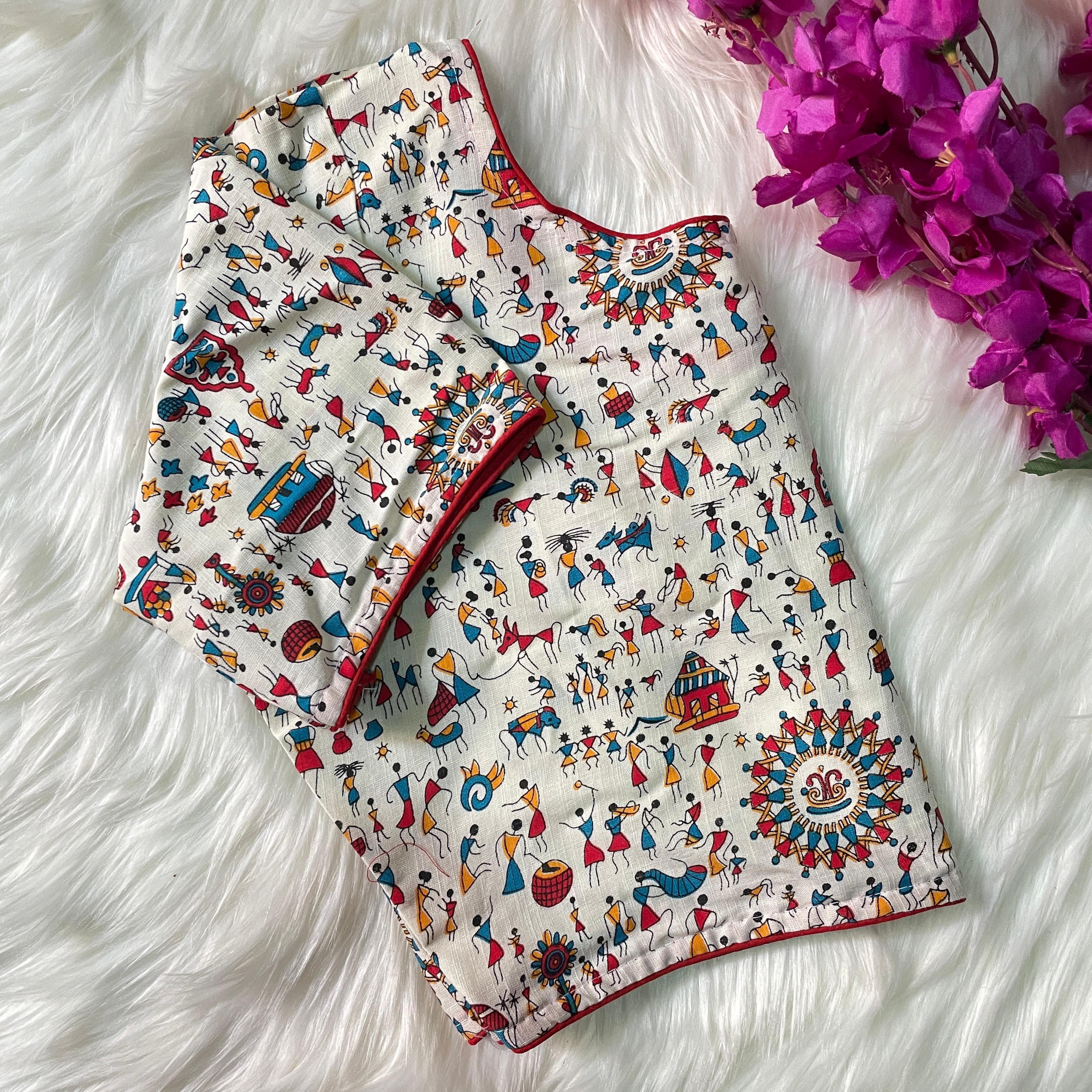 Beautiful Designer Readymade Handblock Print Cotton Blouse