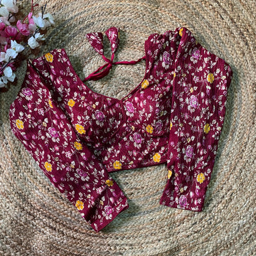 Beautiful Designer Readymade Kashmiri Crush Silk Blouse