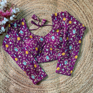 Beautiful Designer Readymade Kashmiri Crush Silk Blouse
