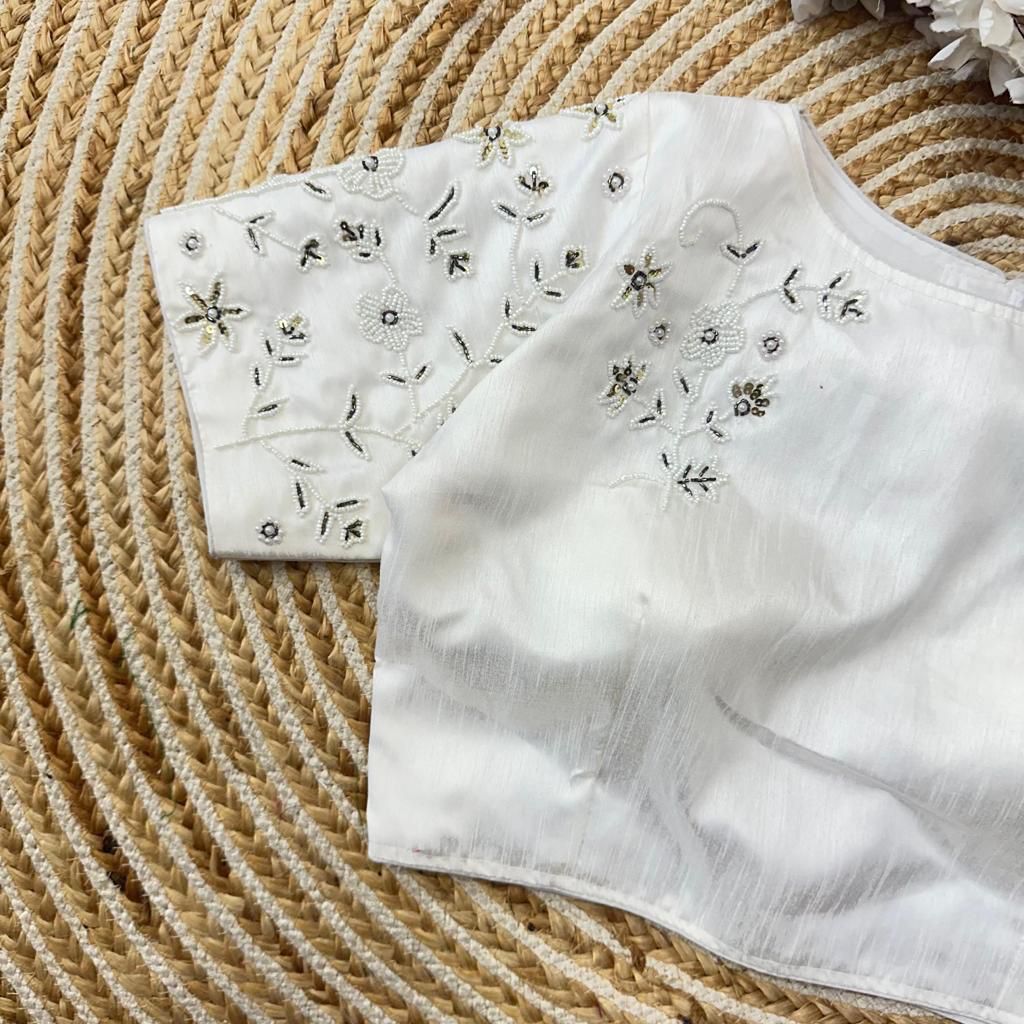 Beautiful Designer Readymade Raw Silk Blouse