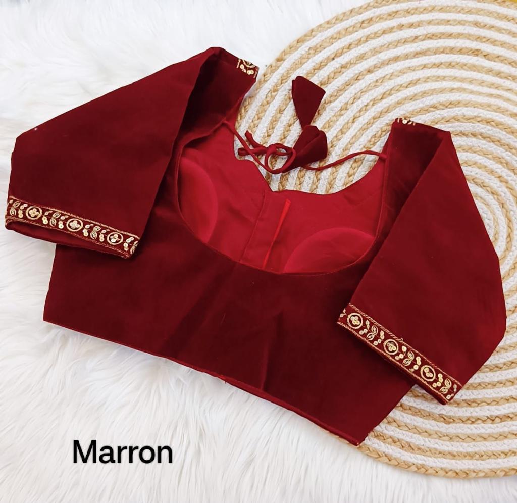 Beautiful Designer Readymade Velvet Blouse