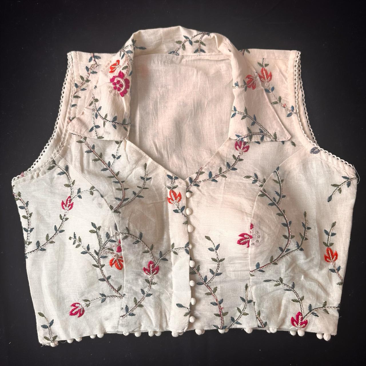 Beautiful Designer Readymade Pure Cotton with Sequence Work Blouse