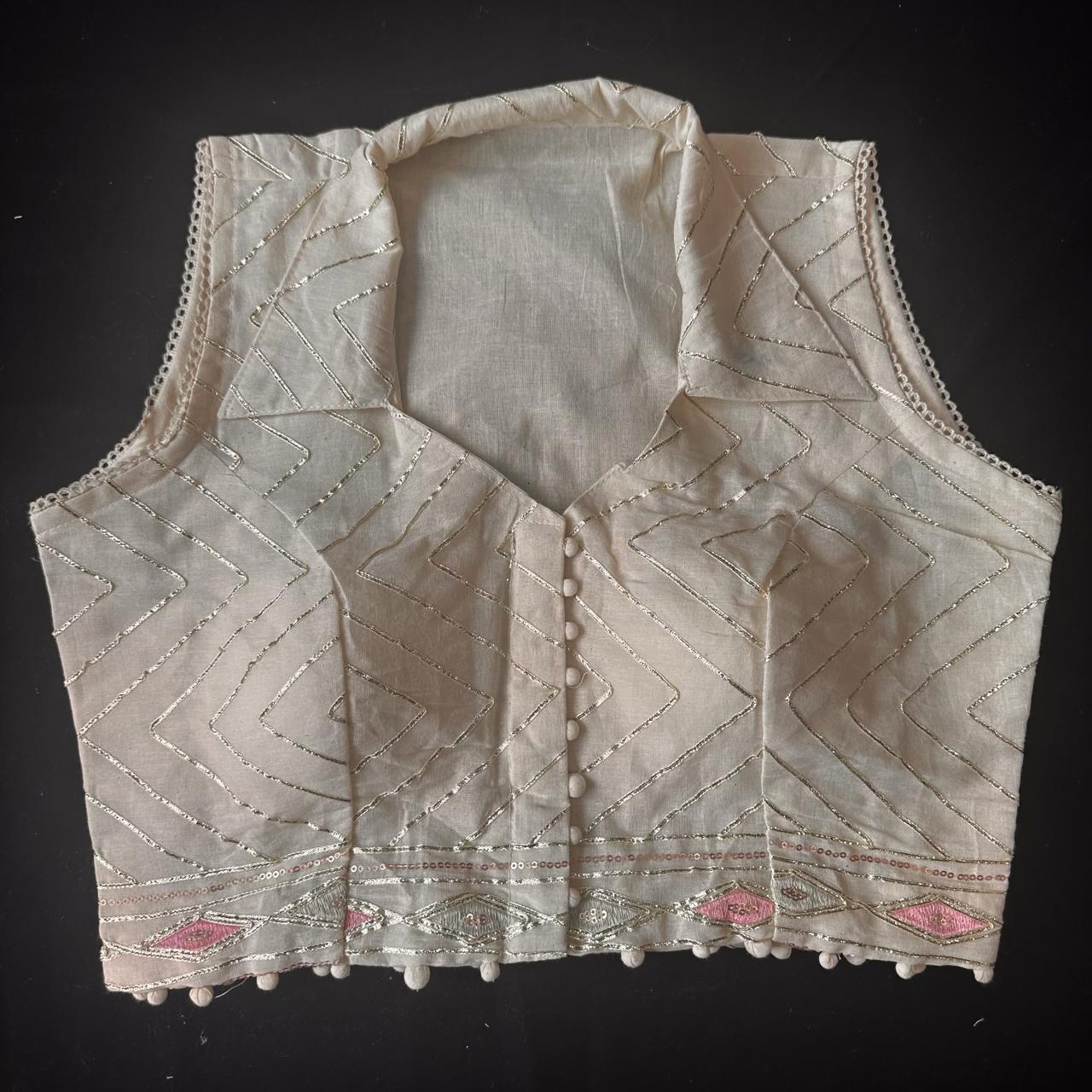 Beautiful Designer Readymade Pure Cotton with Sequence Work Blouse