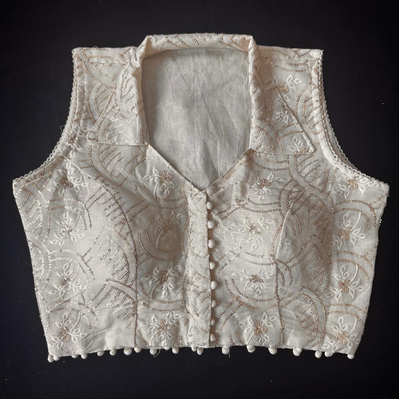 Beautiful Designer Readymade Pure Cotton with Sequence Work Blouse