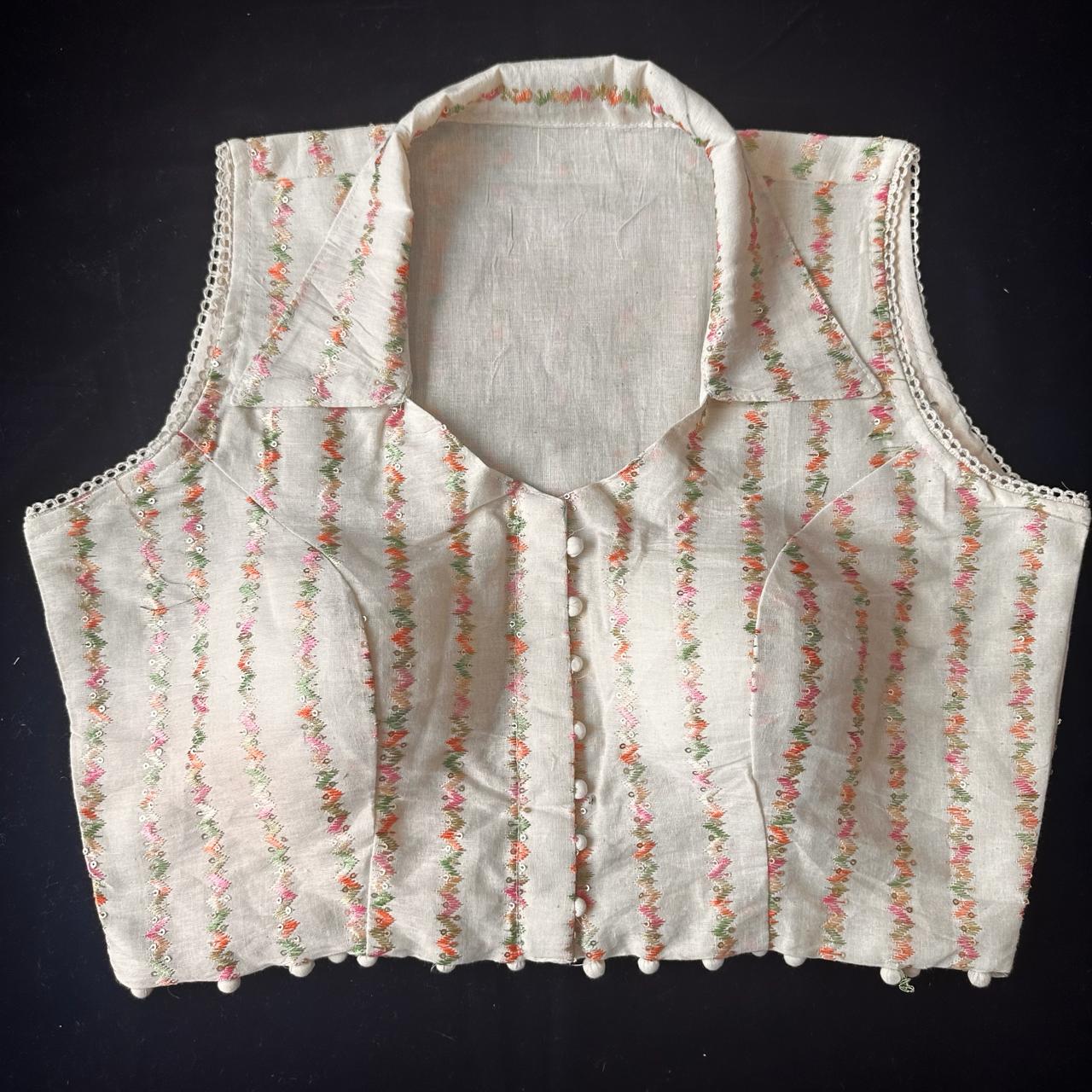 Beautiful Designer Readymade Pure Cotton with Sequence Work Blouse
