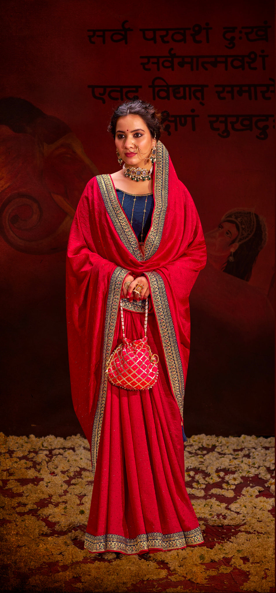 Beautiful Designer Occasion Wear Heavy Vichitra Silk Saree