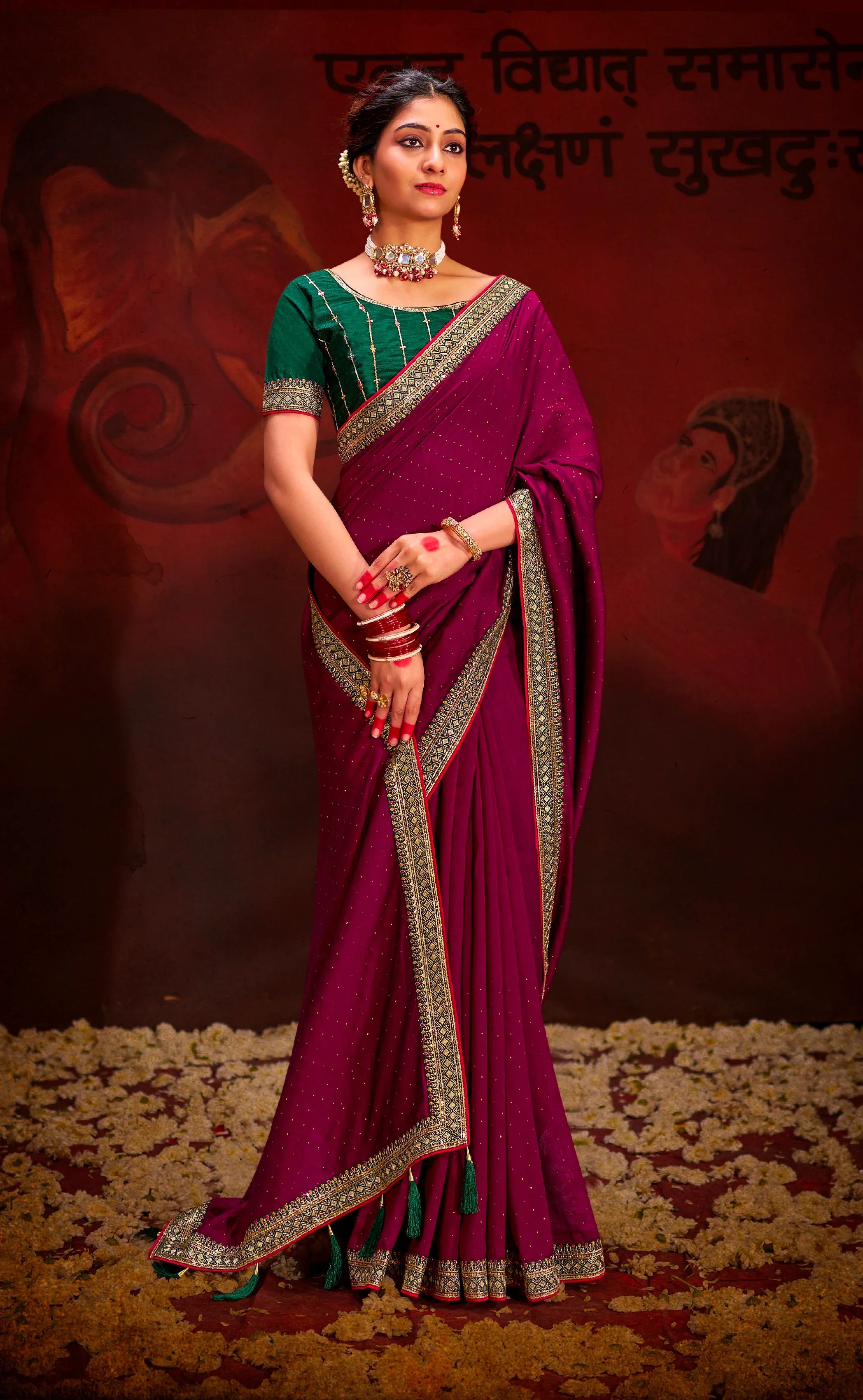 Beautiful Designer Occasion Wear Heavy Vichitra Silk Saree