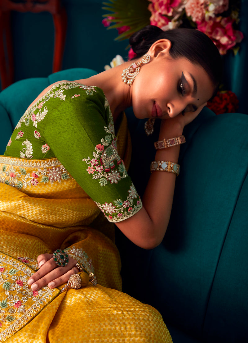 Beautiful Designer Wedding Wear Pure Banarasi Kanjivaram Saree