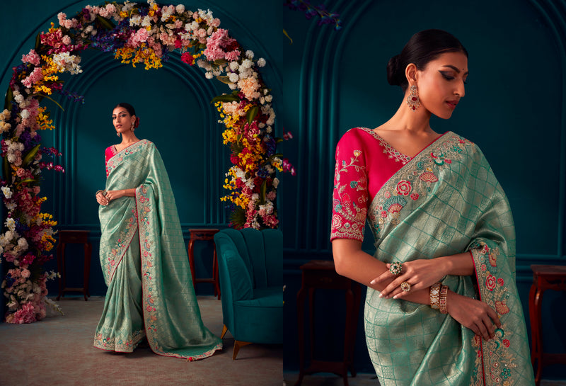 Beautiful Designer Wedding Wear Pure Banarasi Kanjivaram Saree