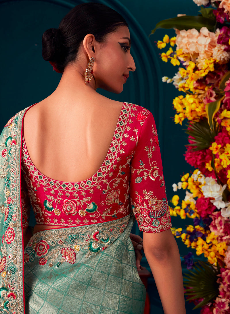 Beautiful Designer Wedding Wear Pure Banarasi Kanjivaram Saree