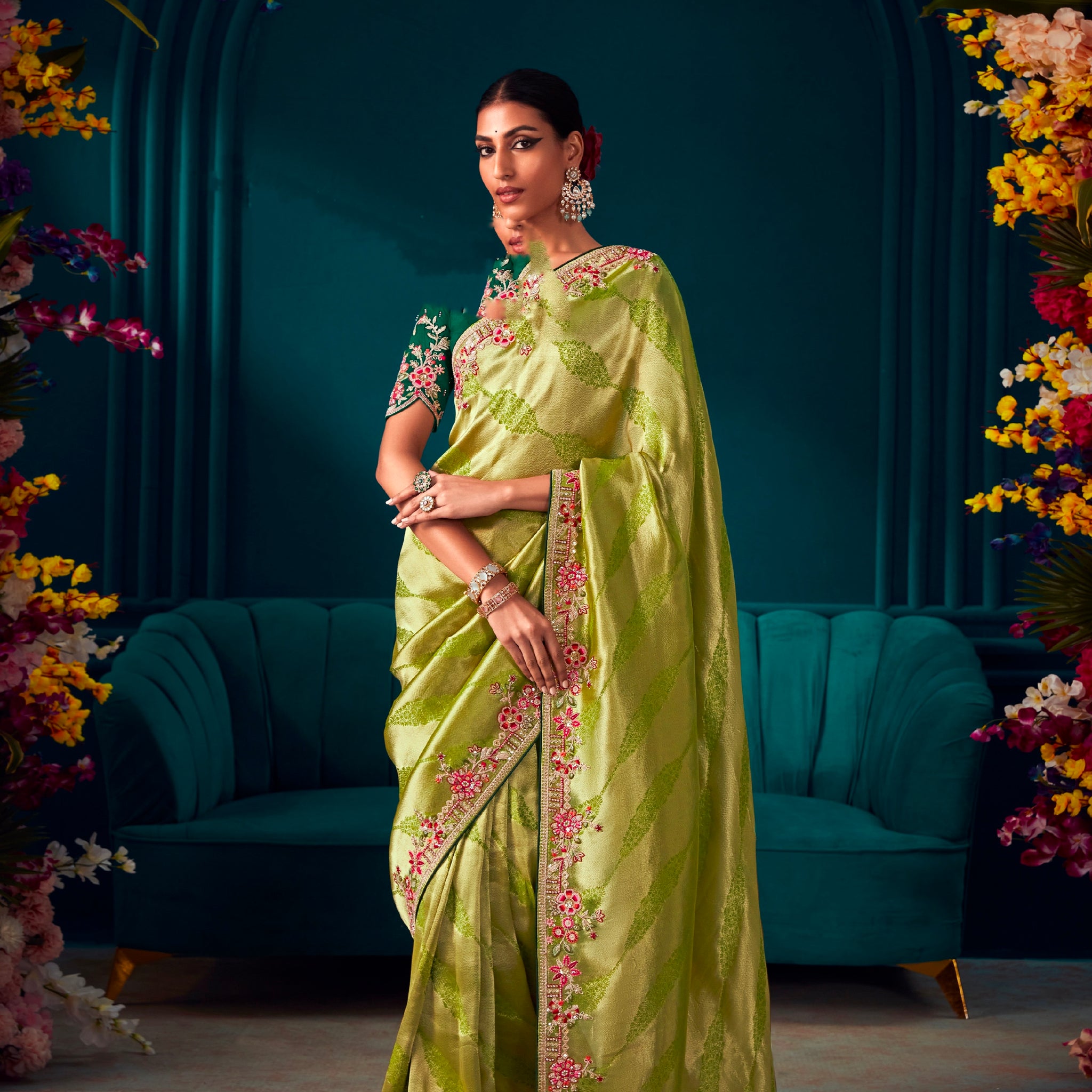 Beautiful Designer Wedding Wear Pure Banarasi Kanjivaram Saree
