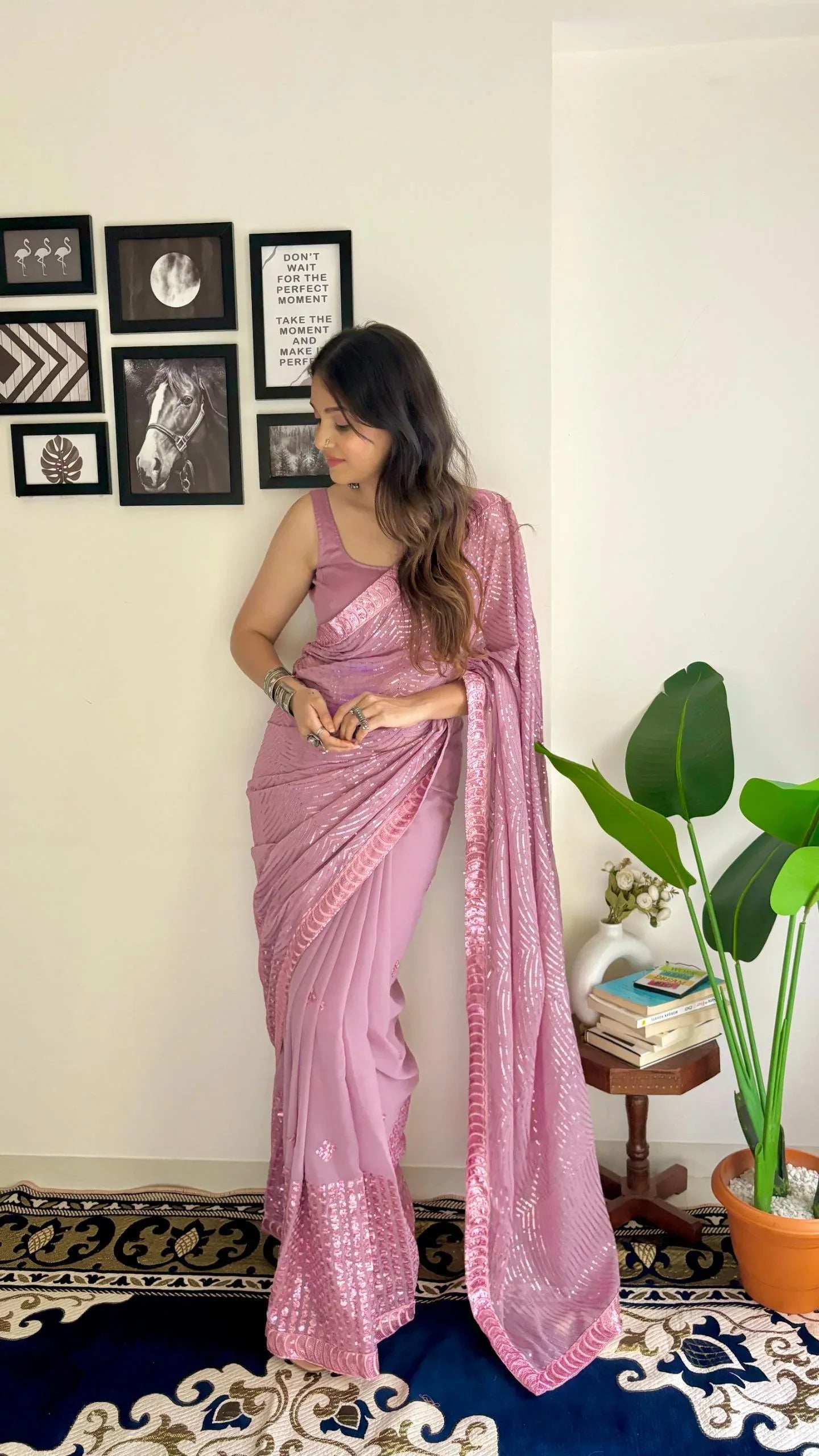 Beautiful Designer Soft Georgette with Sequence Saree