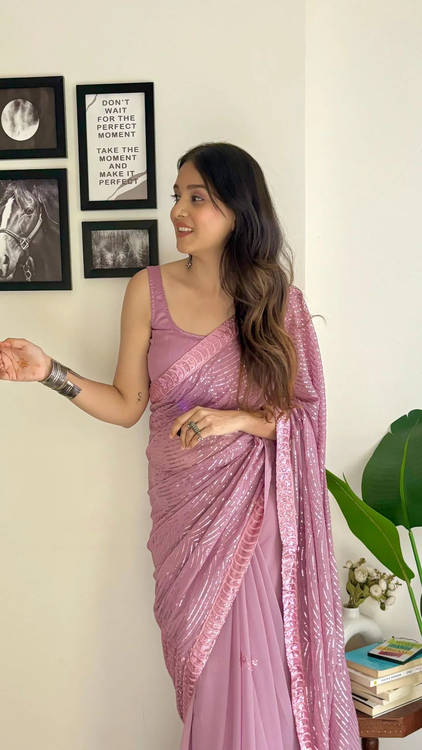 Beautiful Designer Soft Georgette with Sequence Saree