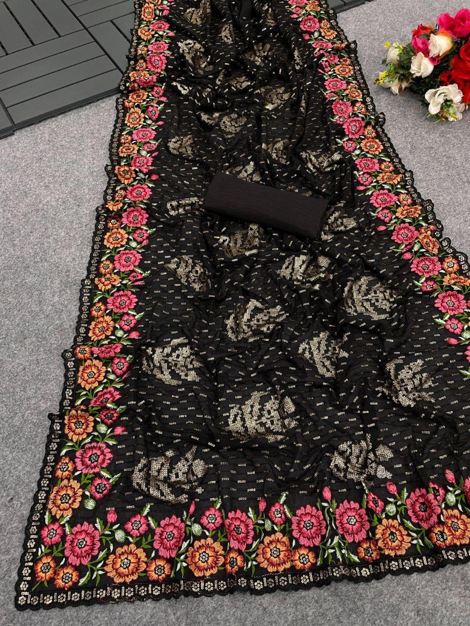 Beautiful Designer Soft Georgette with Sequence Saree
