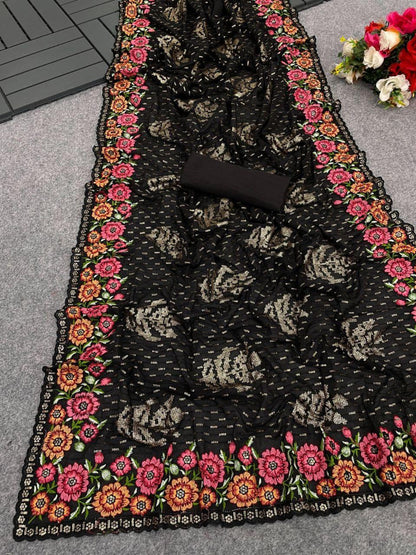 Beautiful Designer Soft Georgette with Sequence Saree