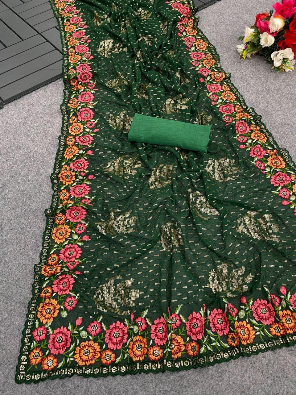 Beautiful Designer Soft Georgette with Sequence Saree