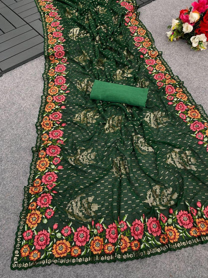 Beautiful Designer Soft Georgette with Sequence Saree