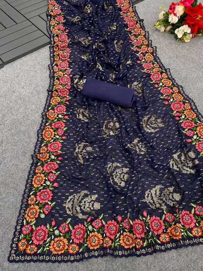Beautiful Designer Soft Georgette with Sequence Saree