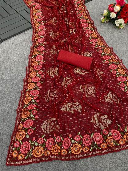 Beautiful Designer Soft Georgette with Sequence Saree