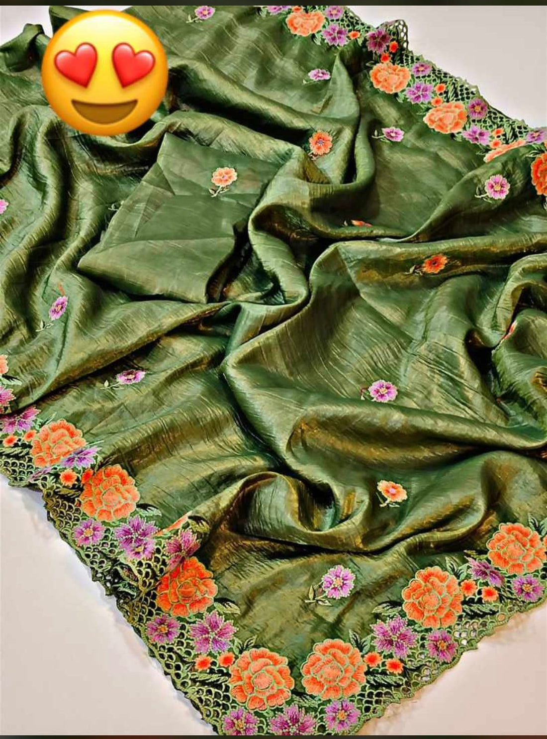 Beautiful Designer Party Wear Soft Crush Tussar Saree